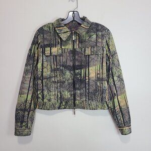Isabel de Pedro Jacket Camo Reversible Green Brown sz US 10